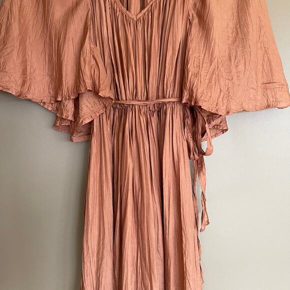 Mes Demoiselles‎ Twinkie Maxi Dress Nude Size 2 Silk Lightweight Flowy Billowy - Picture 6 of 16
